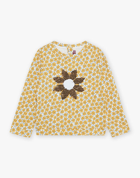 Sweat écru à fleurs et sequins réversibles FASWETTE / 23E2PF81SWE001