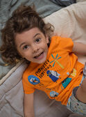 Pyjama orange et bleu à motifs monstres enfant garçon CAMONAGE / 22E5PG56PYJ400