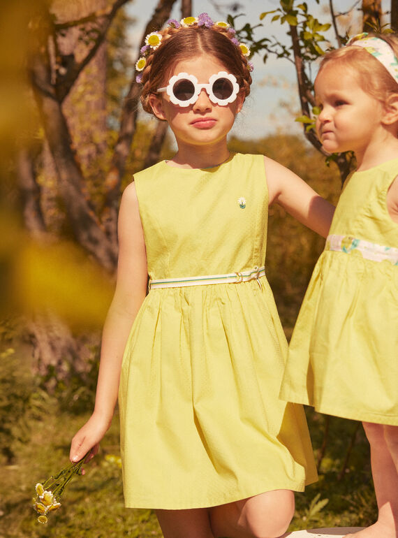Robe réversible jaune en satin de coton LAPAKRETTE / 24H2PFI1ROBH705