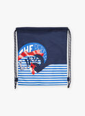 Sac à dos bleu et blanc à rayures FRYSACAGE / 23E4PGL1BES070