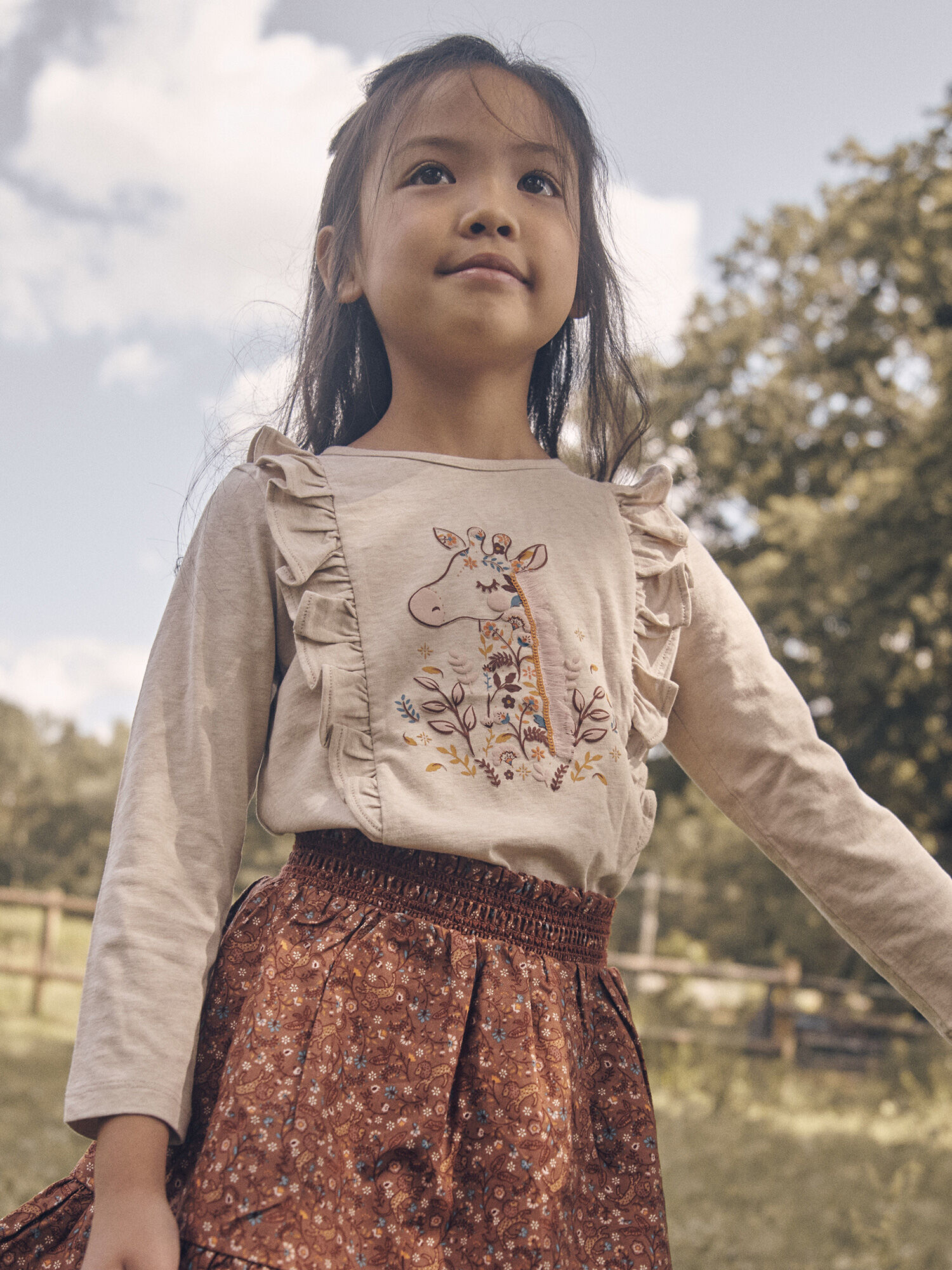 Tee shirt beige 2025 fille