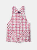 Salopette courte vichy cerises MAURSULA / 25E1BFQ1SAL000