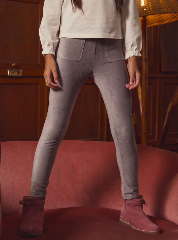 Legging en velours côtelé pailleté LADEGETTE / 24H2PFQ1LG940