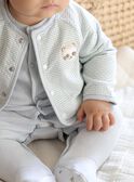 Ensemble grenouillère bleu ciel et gilet écru FORLAN / 23E0NG62ENS614