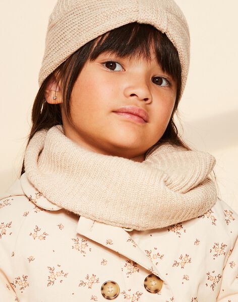 Snood beige en tricot FRASNOETTE / 23E4PF51SNO808