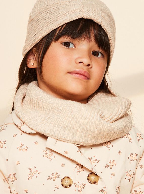 Snood beige en tricot FRASNOETTE / 23E4PF51SNO808