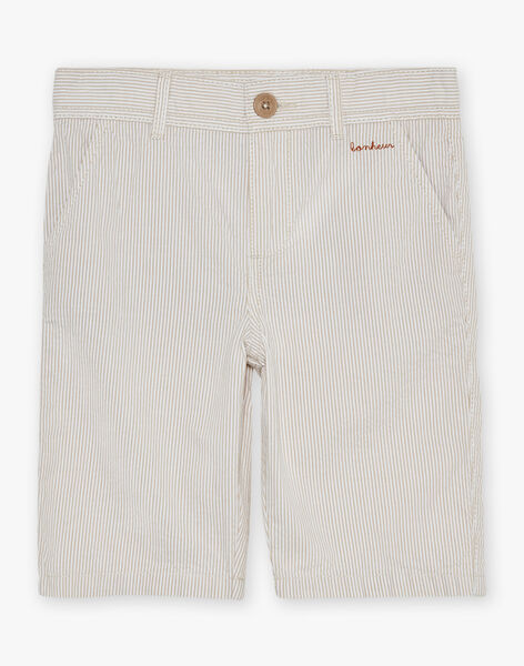 Bermuda à rayures beige et blanc FRESURAGE / 23E3PGI2BER806