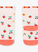 Chaussettes à bouclettes rose à fruits FADENISE / 23E4BFB1SOQ318