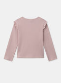 T-shirt rose à manches longues et volants aux épaules Fille NAEPLETTE / 25H2PF31TML303