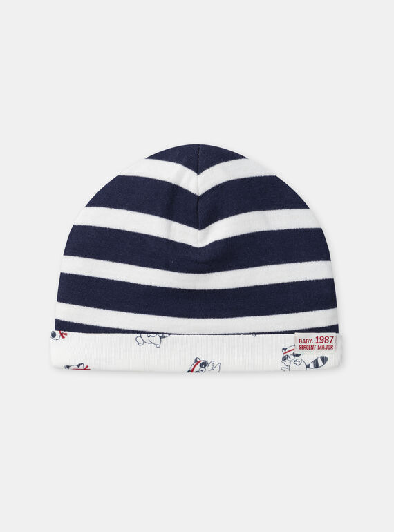 Bonnet réversible à rayures ou imprimé raton laveur Bébé Garçon NAIAN / 25H4BGP1BONA015