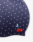 Bonnet de piscine bleu marine à pois blancs FRYBONETTE / 23E4PFL1D4Y070