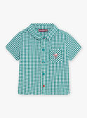 Chemise à imprimé vichy verte et blanche bébé garçon CATARCEL / 22E1BGM1CHMG627