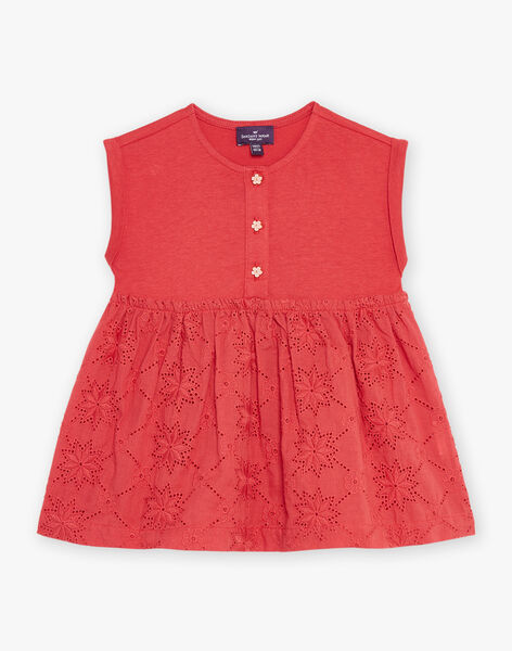 Robe bi-matière coquelicot FAWINONA / 23E1BFQ1ROBF505
