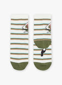 Chaussettes écrues rayées à Jacquard perroquet FIMOUAGE / 23E4PGD1SOQ001