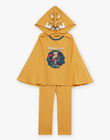 Pyjama deux pièces jaune moutarde en coton avec cape tête de léopard FLORIAGE1 / 23E5PG42PYT107