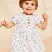 Robe écrue avec body intégré à imprimé fleuri