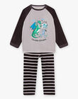 Pyjama gris en velours à animation dragon DECHEVAGE / 22H5PG26PYJ943