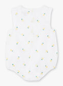 Barboteuse blanche broderies citron bébé fille ZANELLY / 21E1BFO1BAR000