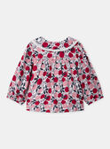 Blouse imprimé fleuri et pommes à col claudine dentellé Bébé Fille NAGEORGIA / 25H1BFM1CHE001