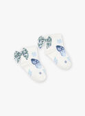 Chaussettes écrues jacquard papillon et fleurs FUCHUETTE / 23E4PFC1SOB001