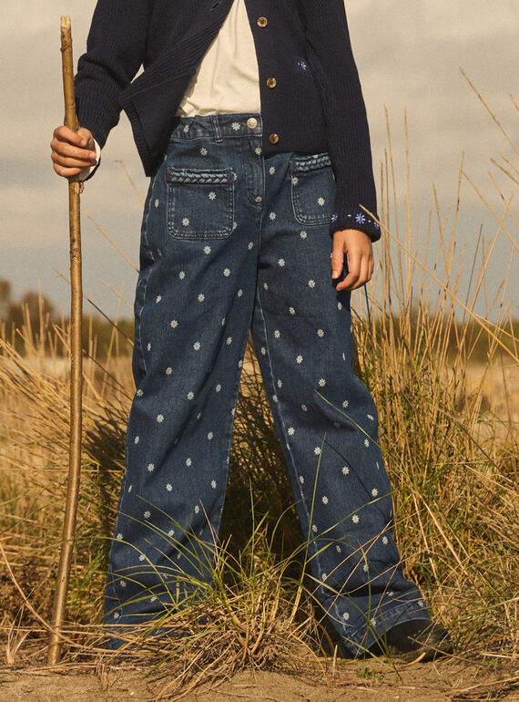 Jean wide leg à fleurs MEJEANETTE / 25E2PF81JEAK005