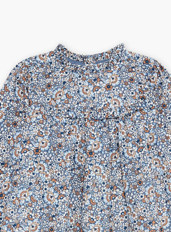 Robe bleu givre à imprimé fleuri DIAROBETTE / 22H2PFY1ROBC206