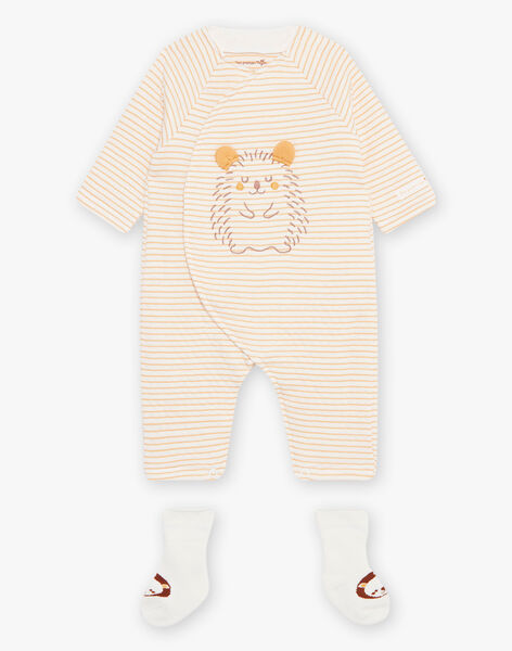 Pyjama à rayures et chaussettes bébé mixte DOUCE / 22H0CMH1ENS001