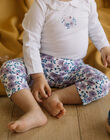 Legging en coton imprimé fleuri mauves DAALIZEE / 22H4BF51CAL001