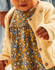 Cardigan en tricot ajouré et torsadé jaune pastel FABONNY / 23E1BF81CAR114