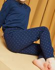Legging bleu marine en côtes à pois dorés DROUNETTE 2 / 22H4PFQ2CTTC214