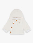 Veste de naissance à capuche en tubique écrue FOLMER / 23E0CM61VESA011