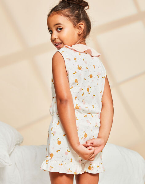 Ensemble pyjama débardeur et short écru à imprimé fruits FLOFLETTE / 23E5PF33PYJ001