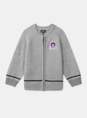 Gilet gris en maille avec patch Garçon NOCOTAGE / 25H3PGP2GIL943