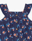 Robe et culotte bleu marine à imprimé fruit FAZOE / 23E1BFR2ROB070