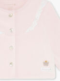 Ensemble dors bien et veste rose pâle en velours bébé fille ZOÉ / 21E0NFG1ENS301