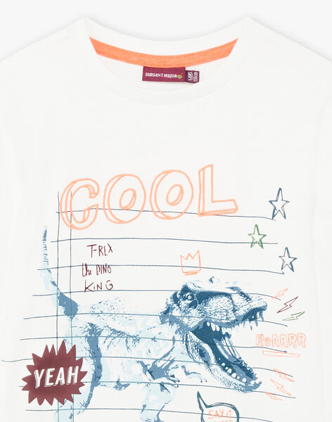T-shirt écru motif fantaisie dinosaure enfant garçon BUTOILAGE / 21H3PGQ2TML001