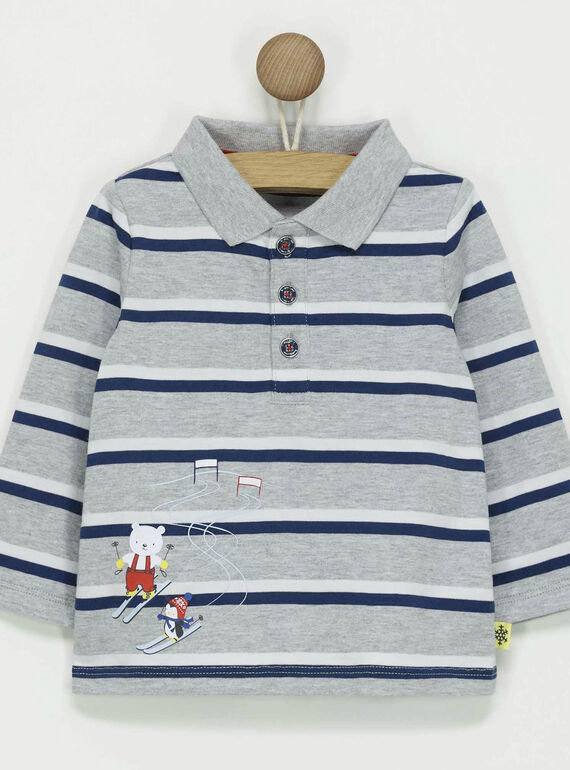Polo gris chiné PATHEO / 18H1BGQ1POL943
