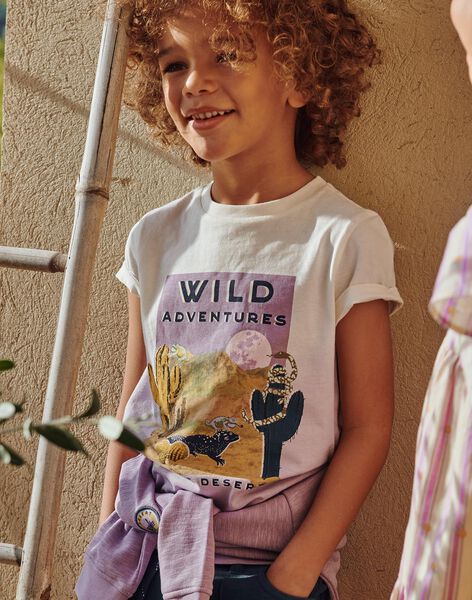 T-shirt tie and dye violet à décoration désert FLAMIAGE / 23E3PGO2TMC001