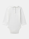 Body blanc imprimé pommes et col claudine à broderies fleurs manches longues Bébé Fille NAGAELLE / 25H1BFM2BOD001