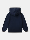 Sweat à capuche bleu foncé à broderie "SGMJ" Garçon NECAPAGE / 25H3PGK1PUL070
