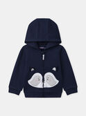 Sweat à capuche bleu marine à broderie raton laveur Bébé Garçon NAIMAAD / 25H1BGP1JGHA015