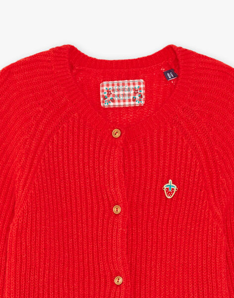 Gilet côtelé rouge FEREDETTE / 23E2PFB2CAR050