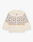 Gilet en tricot à jacquard animaux et motifs fantaisie beige DASICHARD / 22H1BGY1GILA001
