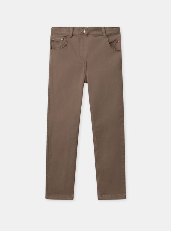 Jean slim marron Fille NISLIMETTE / 25H2PFS1PAN821
