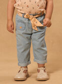Pantalon en denim ceinture fleuri MASARAH / 25E1BFP1PANP269