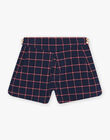 Short bleu marine à carreaux DISHOETTE / 22H2PFE1SHO070