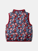 Doudoune sans manches réversible rouge ou imprimé fleurs et pommes Bébé Fille NAGRETA / 25H1BFM1D3E050