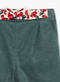 Pantalon vert argile en velours côtelé GAORIANE / 23H1BFQ1PANG600