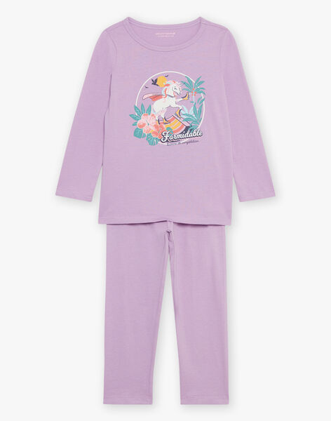 Pyjama deux pièces violet pâle en coton avec cape tête de licorne FLOPOETTE 3 / 23E5PF41PYT326