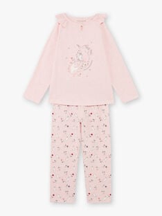 Pyjama rose chiné motif animaux de la forêt enfant fille  BEBARNETTE / 21H5PF64PYJD314